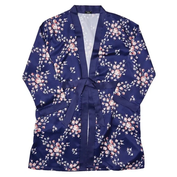 NWT Morgan Lane Allie Robe - Navy Floral (S/M) - Picture 5 of 15